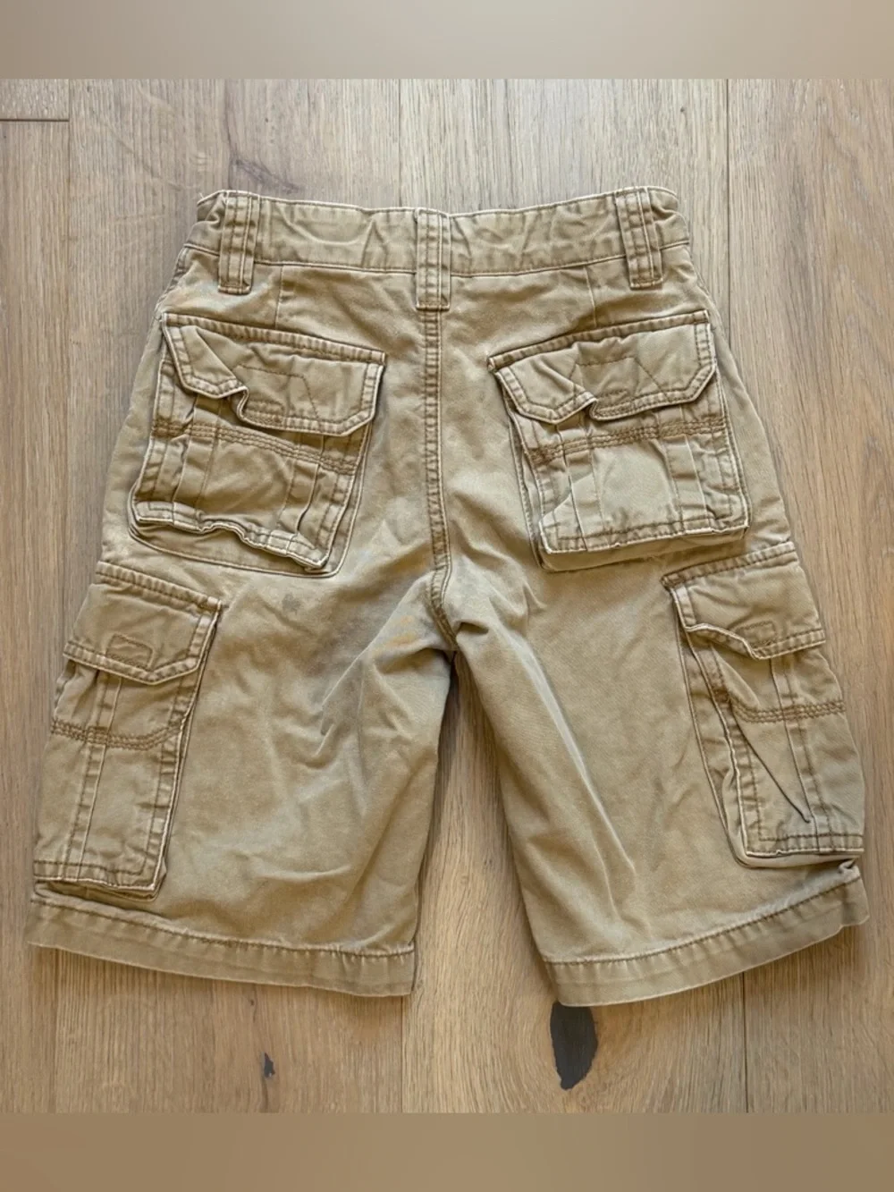 Old Navy boys 8 slim cotton cargo shorts khaki twill heavy